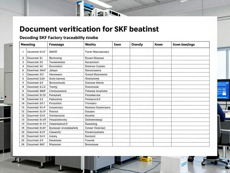 Document verification checklist for SKF bearings