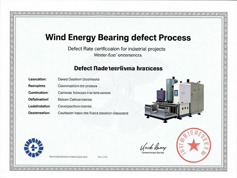 Wind energy bearing defect certification process
