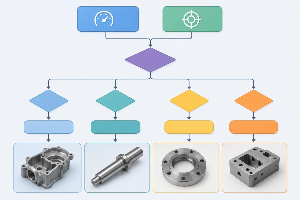 Application selection flowchart from speed and accuracy requirement to tolerance class