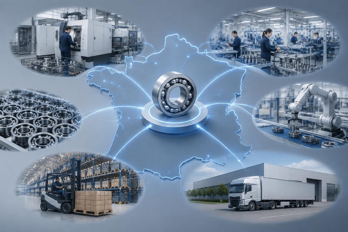 French automotive OE bearing supply chain consolidation diagram