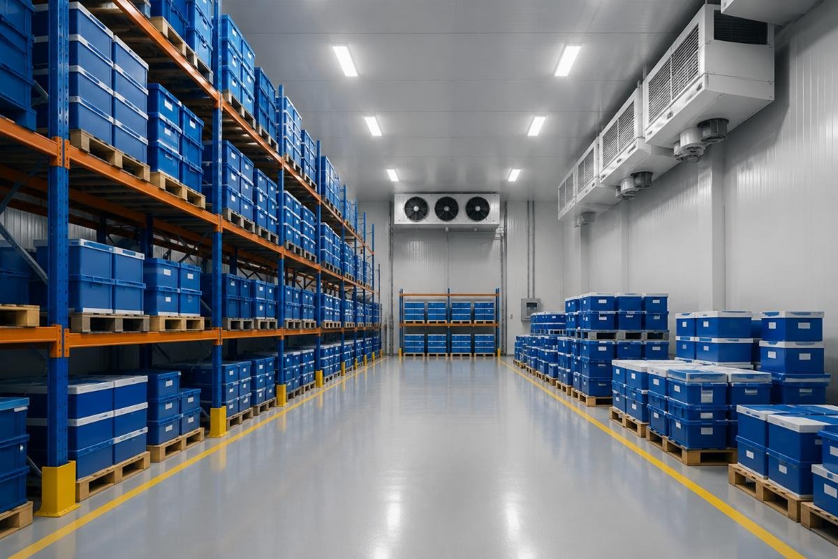 SKF bearing storage requirements warehouse layout with pallets and climate control